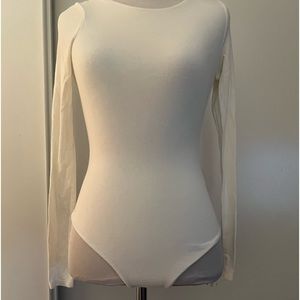 Naked wardrobe white backless bodysuit sz S